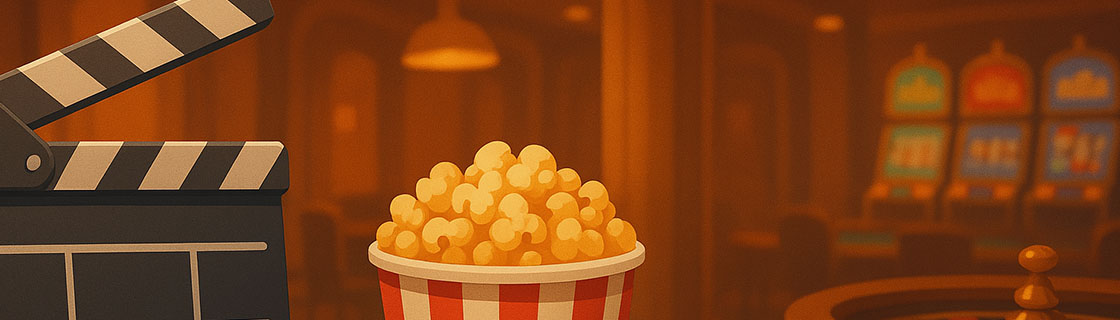 Casino scene with popcorn.