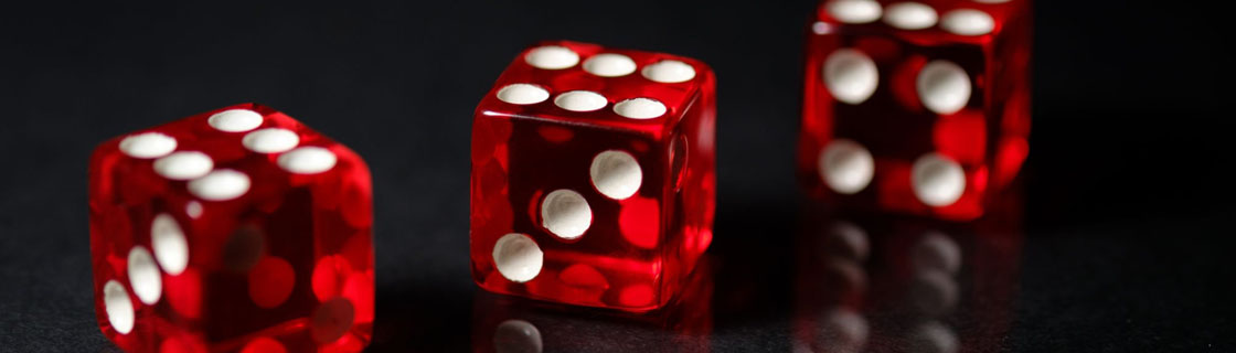 Three dice in Sic Bo.