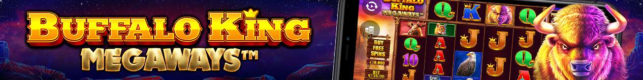 Buffalo King Megaways advertising banner.
